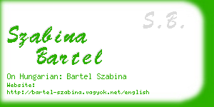 szabina bartel business card